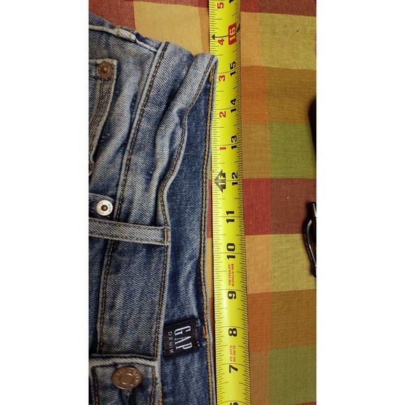 Gap Women Cigarette Skinny Jeans Size 10 Blue Stretch Distressed Denim Buttonfly - Picture 9 of 12